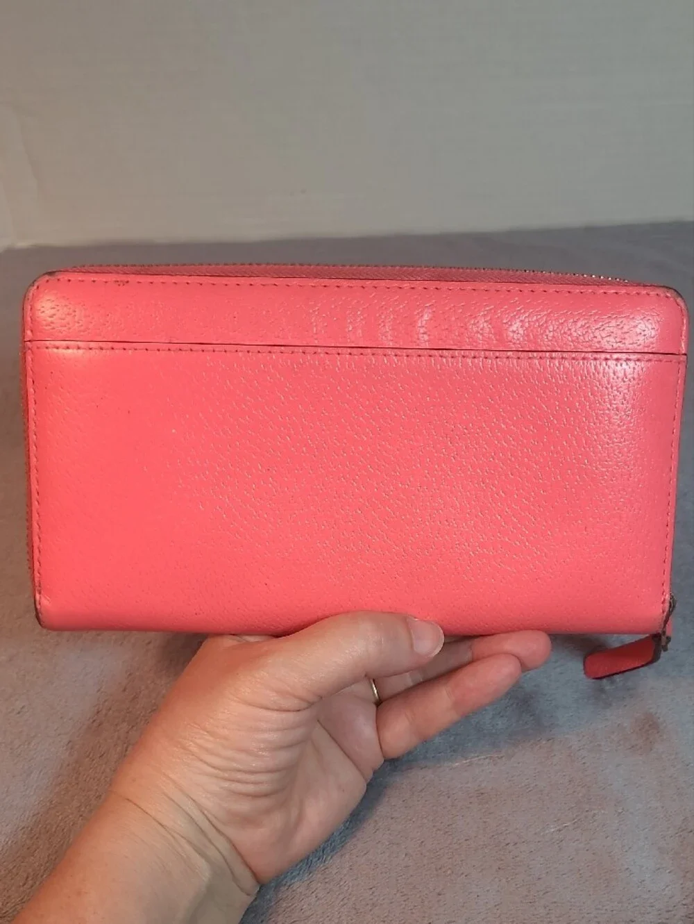 Kate Spade New York Neda From Wellesley Coral Pink Zip-around Leather Wallet